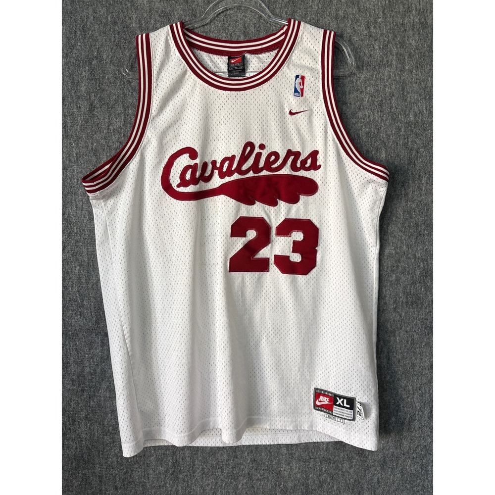 Nike LeBron James Cleveland Cavaliers 23 NBA Jersey White Men XL Length +2